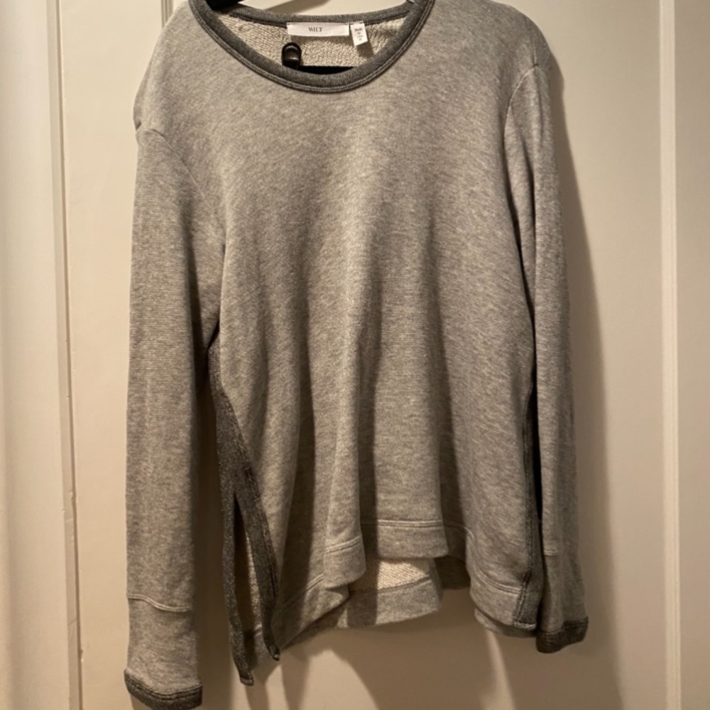 WILT SIZE MEDIUM BUNDLE. grey sparkly sweater. LS black and white airy tunic. NW